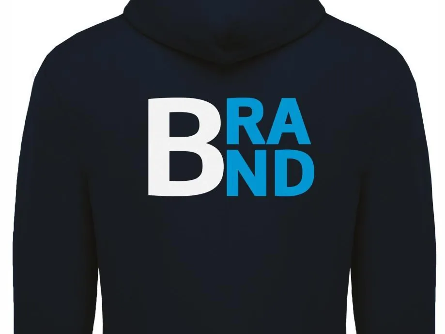 Sudadera con logotipo serigrafiado en espalda completa