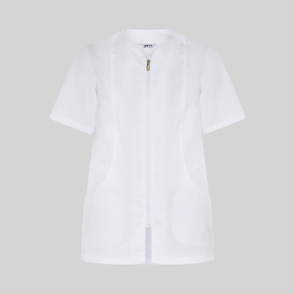 casaca-mujer-manga-corta-blanca-cremallera-cuello-pico-sicilia-623500-1