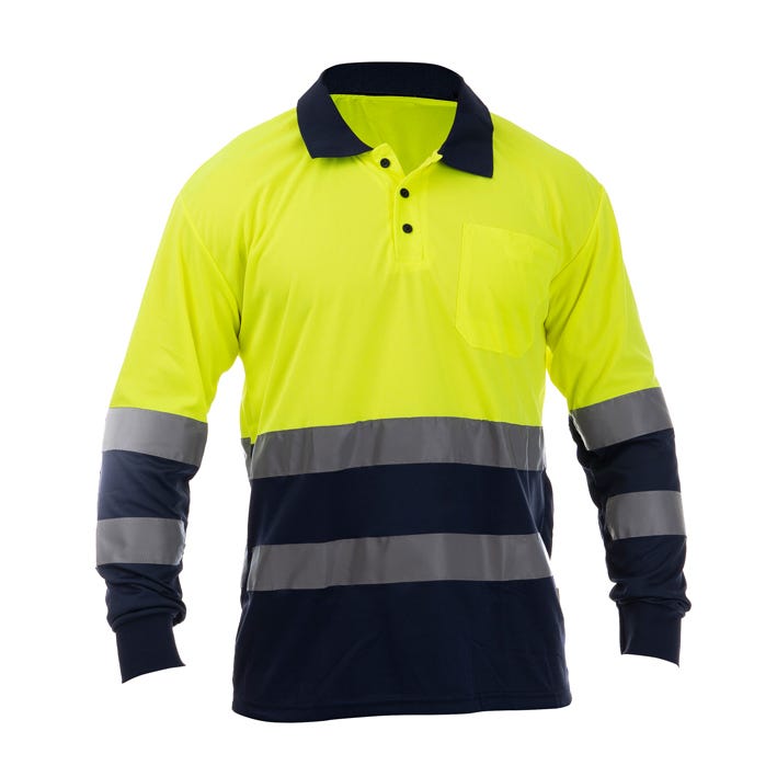 [OCEAN HV POLO L/S YELLOW/GREEN XS] POLO M/LARGA ALTA VISIBILIDAD OCEAN HV TOMAS BODERO (XS, HV YELLOW-GREEN)