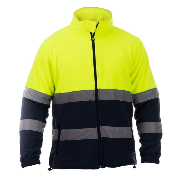 [PLANET HV POLAR FLEECE ORANGE/NAVY XS] POLAR HOMBRE ALTA VISIBILIDAD COMBINADO PLANET BEE WORK (XS, HV ORANGE-NAVY)