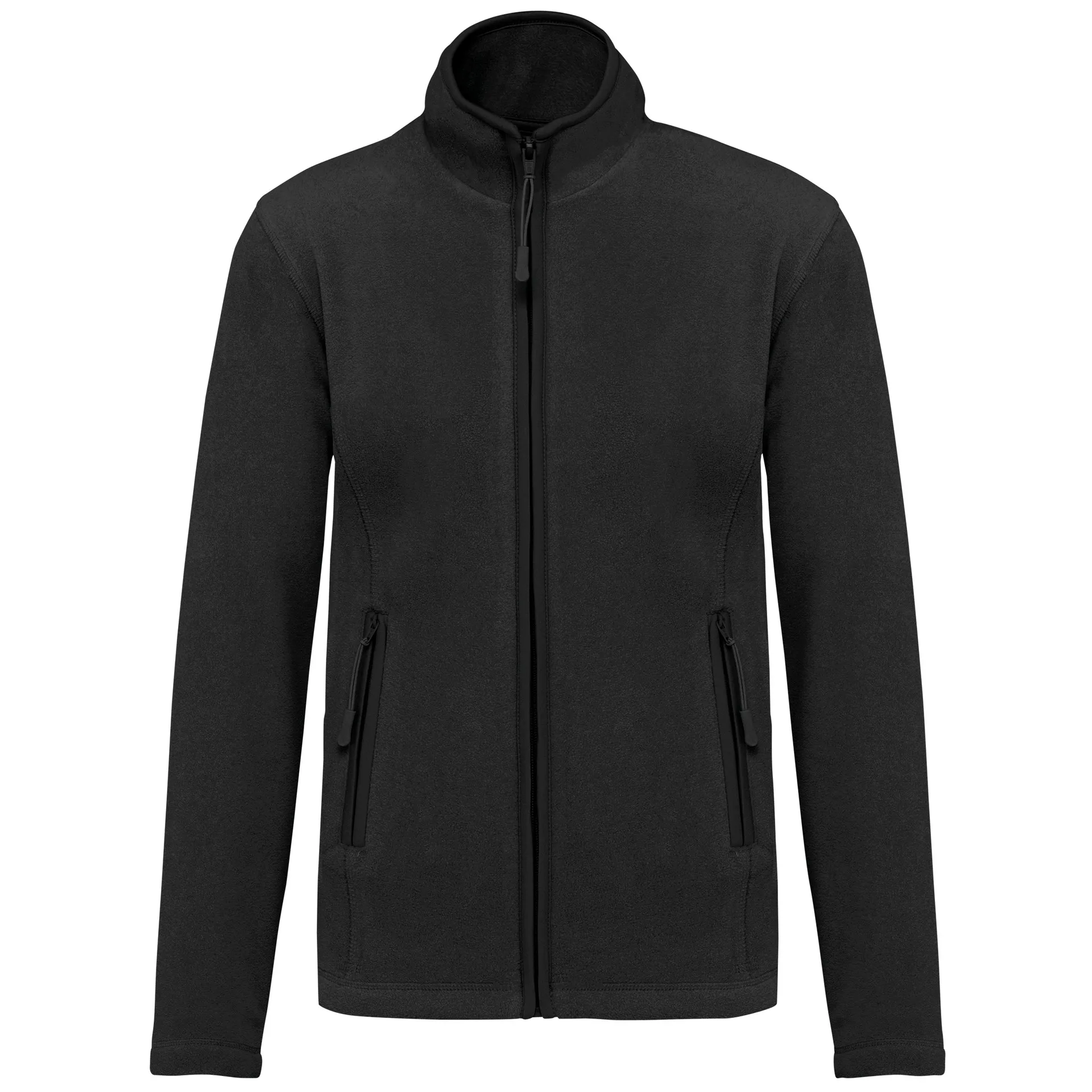 [K907_4506_73970] POLAR SRA CREMALLERA ENTERA 2 BOLSILLOS 280GR MAURE MICROPOLAR (XS, Black)