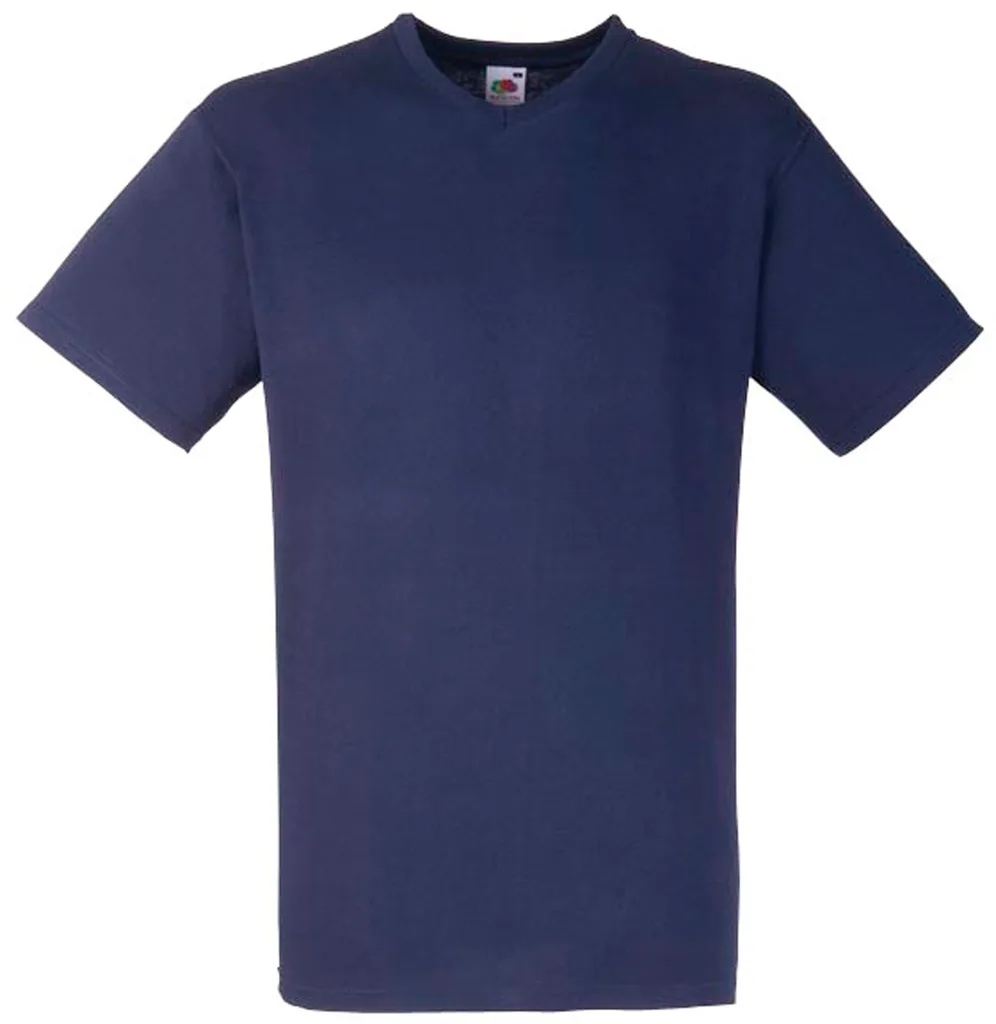 Camiseta hombre m/corta cuello pico 165gr 61-066-0 valueweight