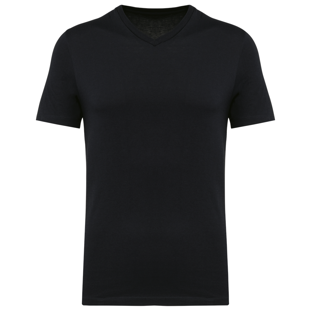 [PK304_75799_75792] CAMISETA SUPIMA® CUELLO PICO MANGA CORTA SIN ETIQUETA PK304 (S, Black)