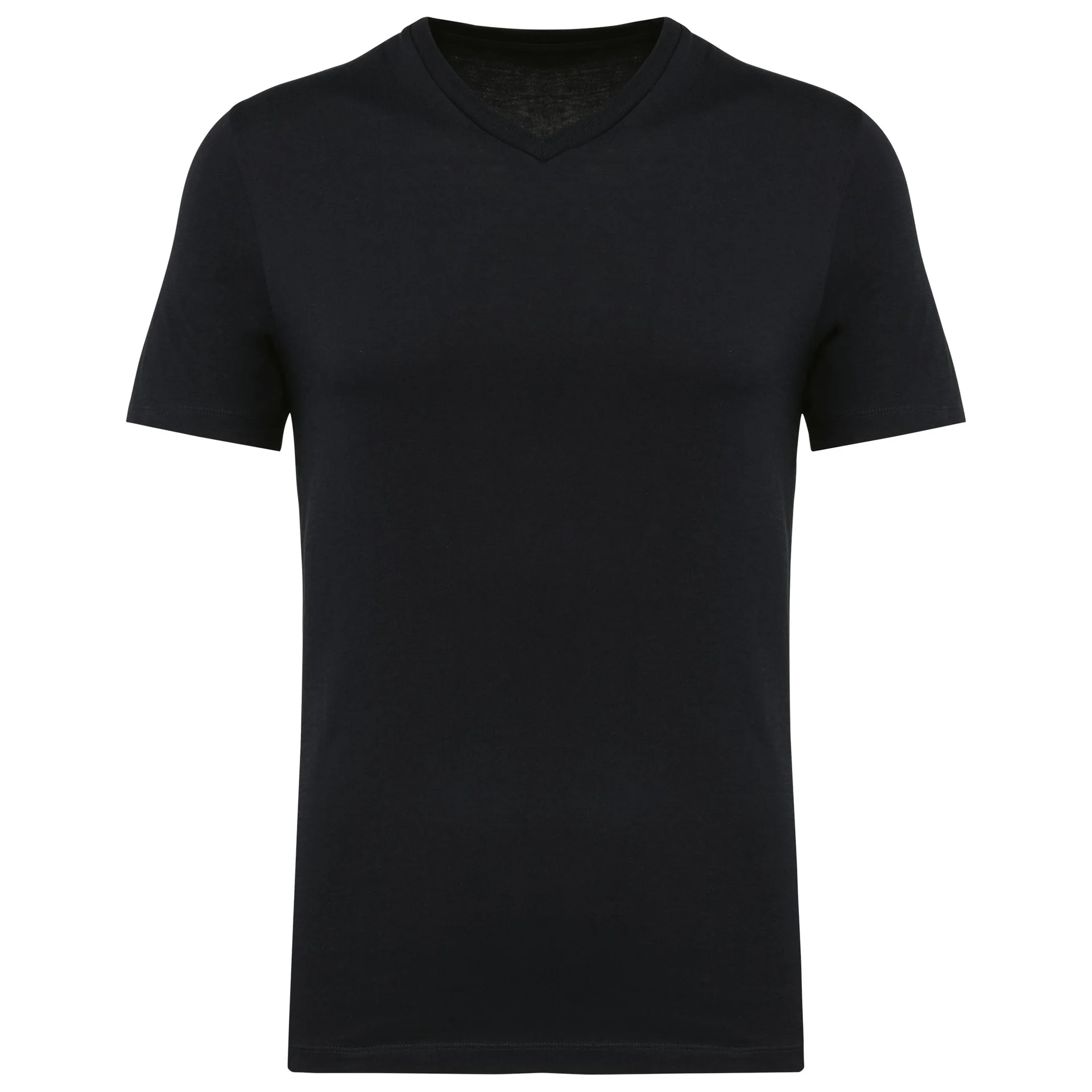 [PK304_75799_75792] CAMISETA SUPIMA® CUELLO PICO MANGA CORTA SIN ETIQUETA PK304 (S, Black)