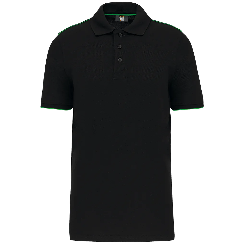 [WK270_77037_67164] POLO CONTRASTADO ALGODÓN POLIÉSTER ANTIBOLITAS WK270 (S, White / Navy)