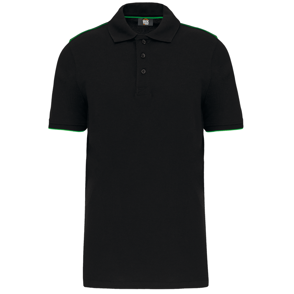 [WK270_77037_67164] POLO CONTRASTADO ALGODÓN POLIÉSTER ANTIBOLITAS WK270 (S, White / Navy)