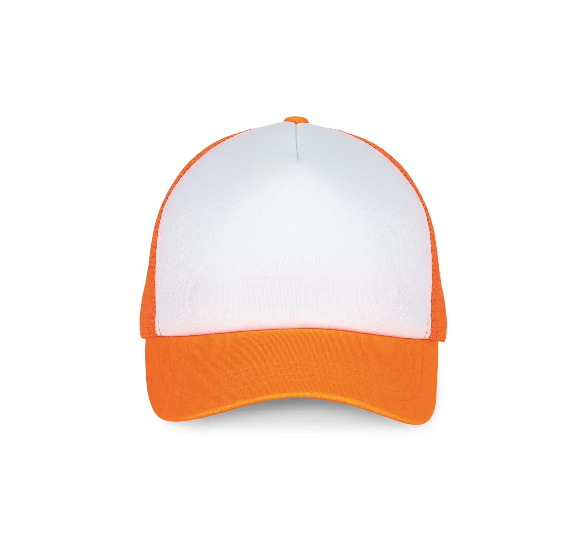 [KP111_43464_43458] GORRA TRUCKER 5 PANELES TRASERA TRANSPIRABLE (White / Fluorescent Orange)