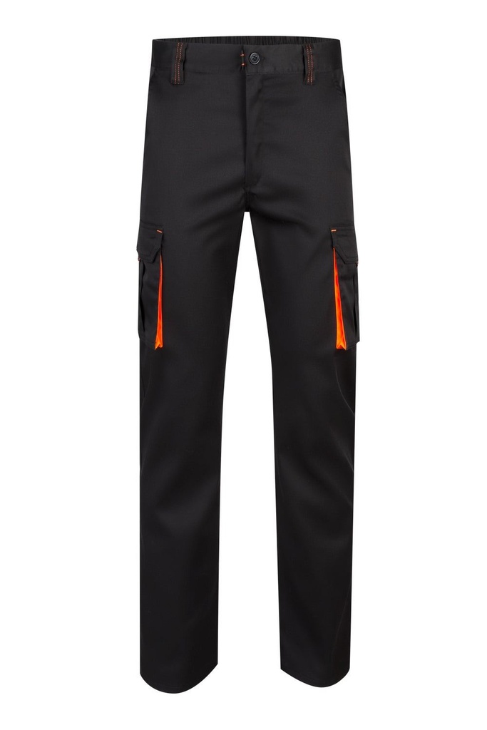 [103008S_00/19_34] PANTALON MULTIBOLSILLOS MATCH VELILLA 103008S (34, 00/19 NEGRO/NARANJA FLÚOR)