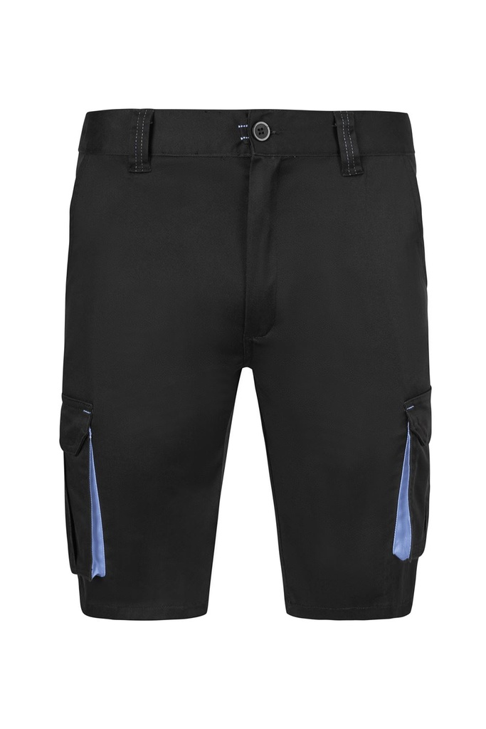 [103034S_00/05_34] PANTALON CORTO MULTIBOLSILLO TOTAL MATCH VELILLA 103034S (34, 00/05 NEGRO/CELESTE)