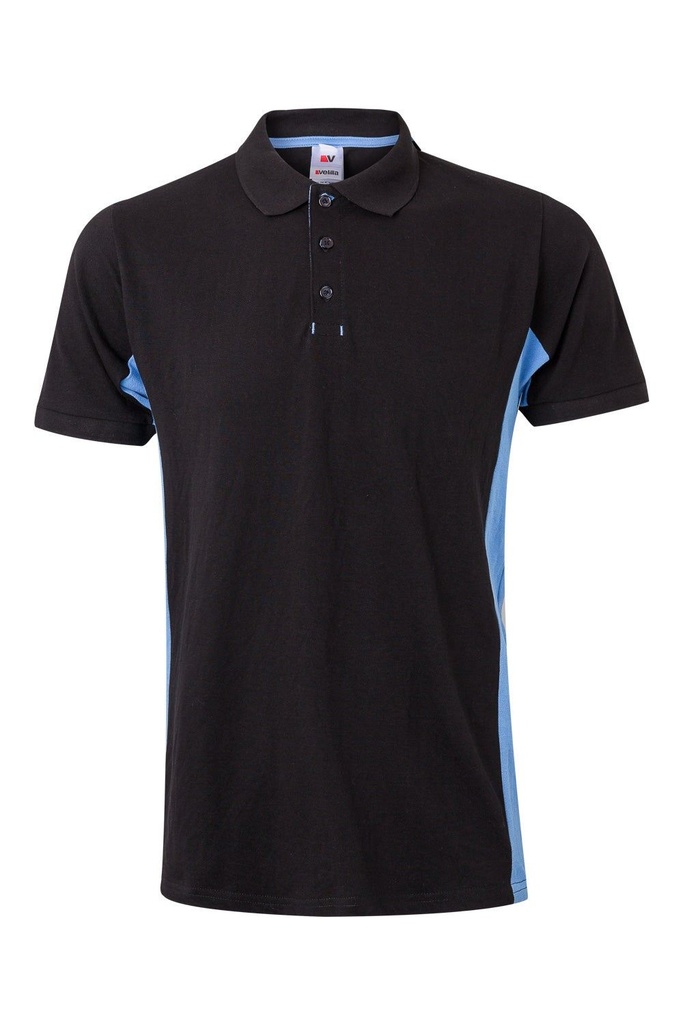 [105504_00/05_XS] POLO DE TRABAJO COMBINADO TOTAL MATCH VELILLA 105504 (XS, 00/05 NEGRO/CELESTE)