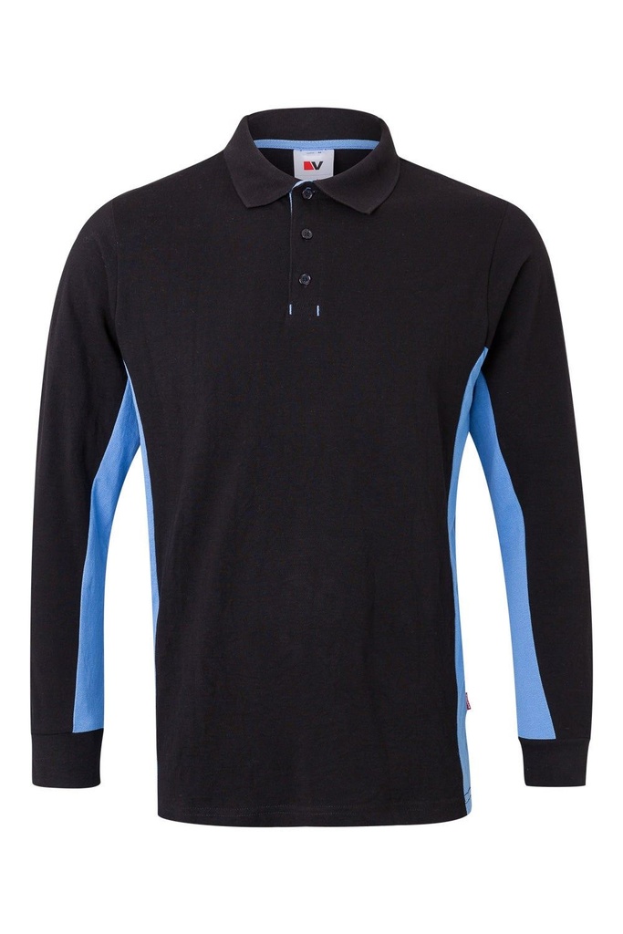 [105514_00/05_XS] POLO M/LARGA COMBI TOTAL MATCH VELILLA 105514 (XS, 00/05 NEGRO/CELESTE)