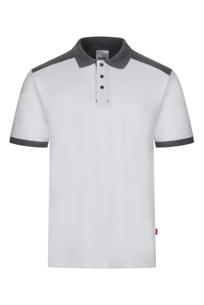 [105519S_07/08_XS] POLO M/CORTA SOLID MATCH VELILLA 105519S (XS, 07/08 BLANCO/GRIS)