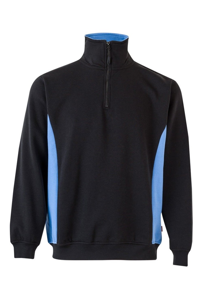 [105704_00/05_XS] SUDADERA DE TRABAJO CON MEDIA CREMALLERA TOTAL MATCH VELILLA 105704 (XS, 00/05 NEGRO/CELESTE)