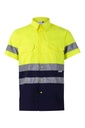 CAMISA BICOLOR M/C 2 BANDAS REFLECTANTES PECHO Y MANGA EN471