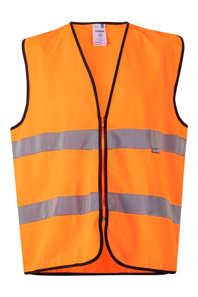 [145_19_L] CHALECO AMARILLO FLUOR CON CREMALLERA A/V EN 471 (L, 19 NARANJA FLÚOR)