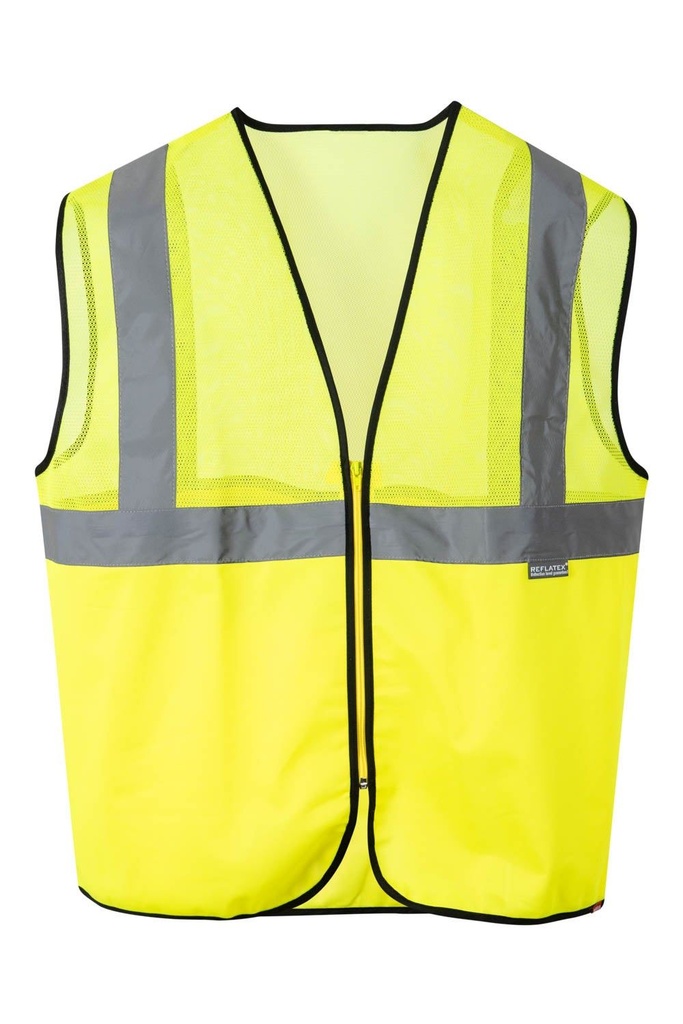 CHALECO A/V REJILLA 2 BANDAS REFLECT FLUOR CREMALLERA EN 471