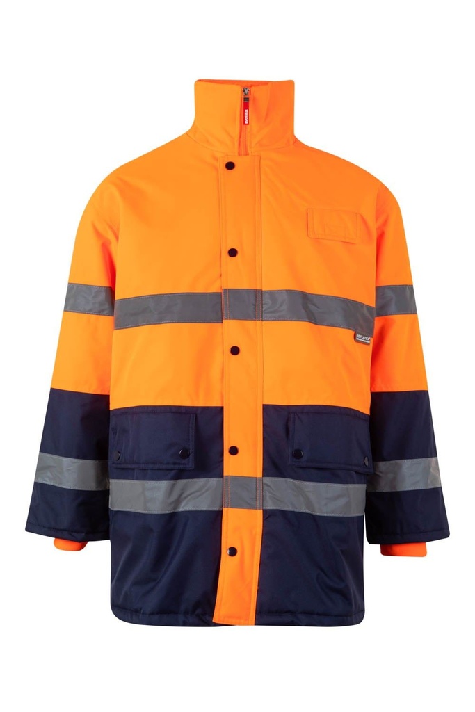 [166_01/19_S] ANORAK ALTA VISIBILIDAD LARGO VELILLA 166 (S, 01/19 AZUL MARINO/NARANJA FLÚOR)