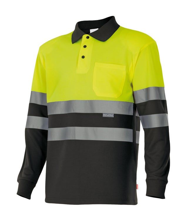 POLO CRO M/L BICOLOR 2 BANDAS 100% POLIESTER 1 BOLSILLO A/V EN347/1