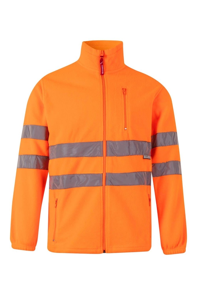 [181_19_XS] POLAR CREMA ABIERTO FLUOR LISO EN 471 1-2 REFLECTANTE A/V (XS, 19 NARANJA FLÚOR)