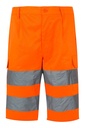 PANTALON CORTO MULTIBOLSILLOS A/V MONOCOLOR 2 BANDAS  REFLECTANTE EN20471 -1 240 GRAMOS
