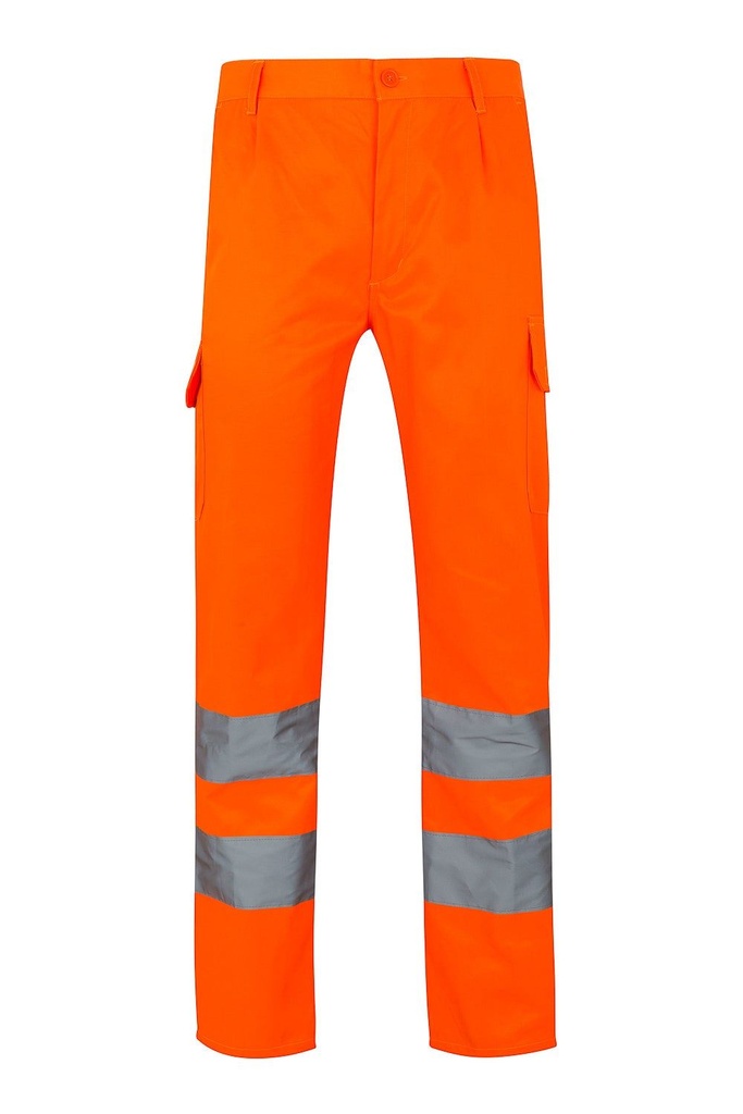 [303006_19_S] PANTALON MONOCOLOR EN20471-1 ALTA VISIBILIDAD VELILLA 303006 (S, 19 NARANJA FLÚOR)