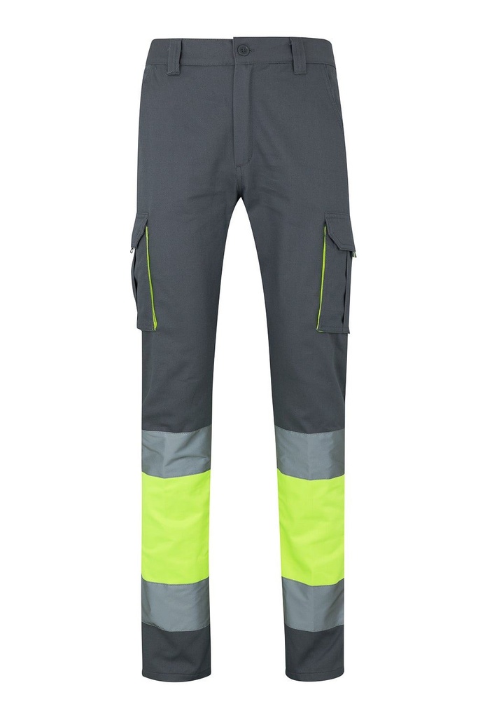 PANTALON A/V BICOLOR BANDAS REFLECTANTE 100%ALGODON 240GR
