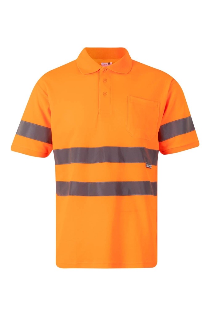 POLO CRO M/C A/V LISO BANDAS REFLECTANTE 55%ALGODON 45%POLI