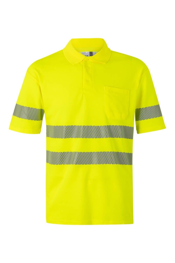 POLO M/CORTA ALTA VISIBILIDAD MONOCOLOR BANDAS SEGMENTADAS ALGODON VELILLA 305522