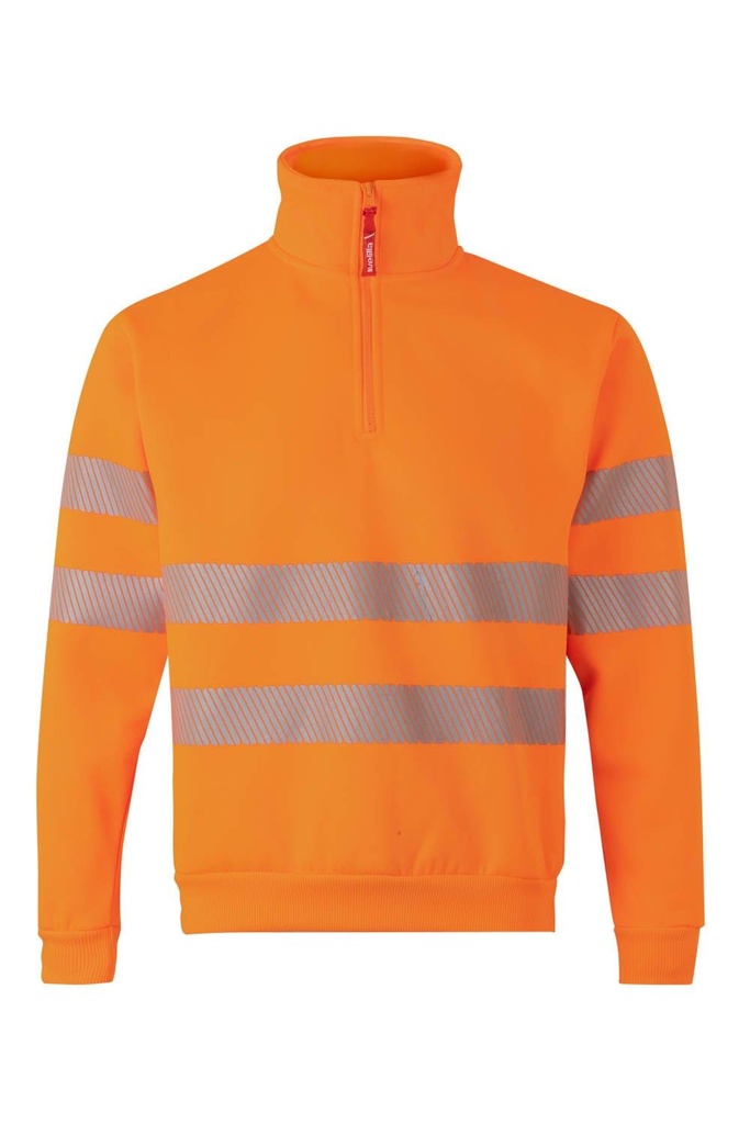 [305704_19_S] SUDADERA MONOCOLOR ALTA VISIBILIDAD MEDIA CREMALLERA SEGMENTADA VELILLA 305704 (S, 19 NARANJA FLÚOR)