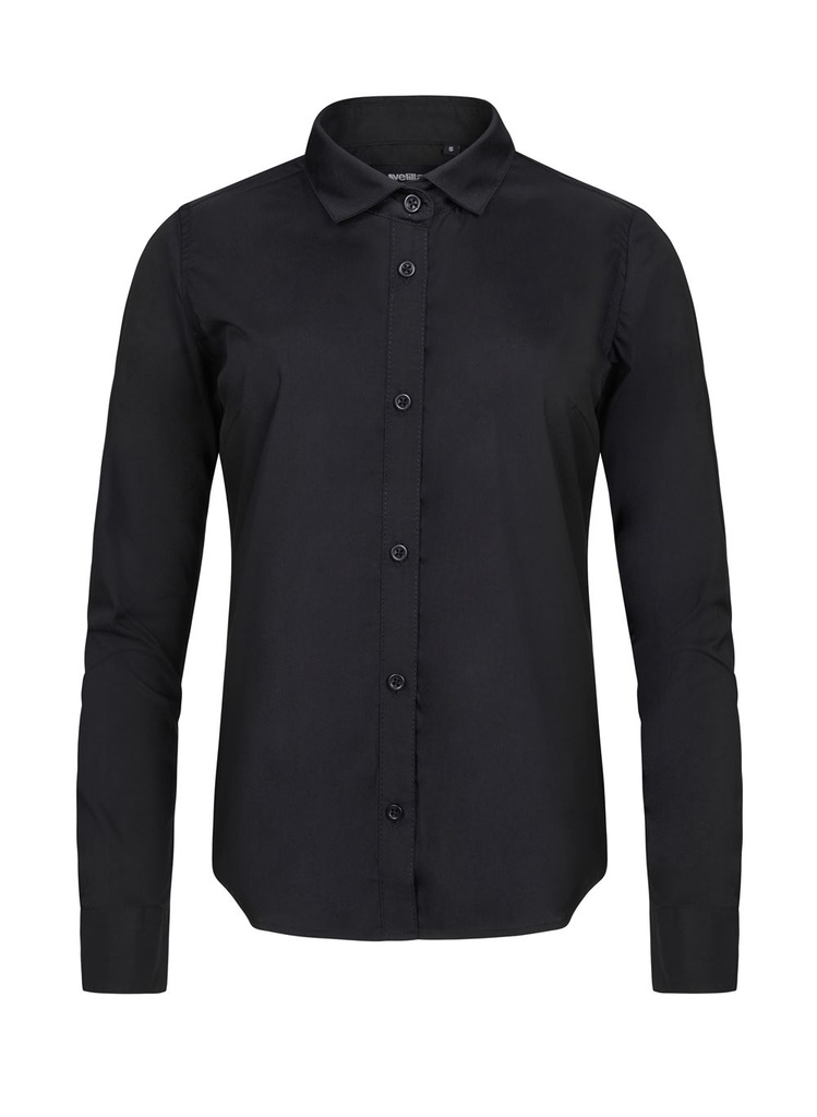 [405011_00_XS] BLUSA M/L SIN BOLSILLO ENTALLADA 114 GR 65%POLIESTE (XS, 00 NEGRO)