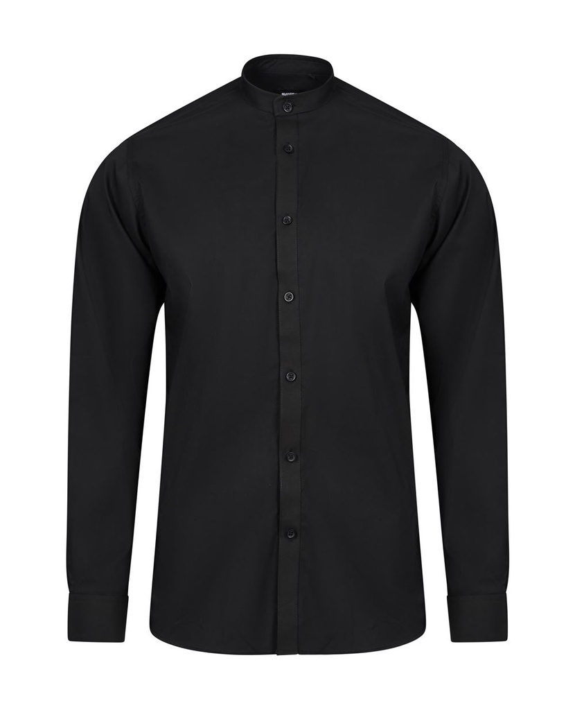 [405013S_00_S] CAMISA M/L MAHO SIN BOLSILLO TEJIDO ELASTICO 64%ALGODON (S, 00 NEGRO)