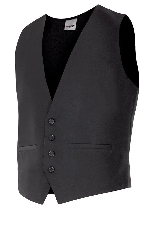 [410_00_46] CHALECO CRO. SIN SOLAPA FORRADO BOTON NEGRO 100%POLIESTER (46)