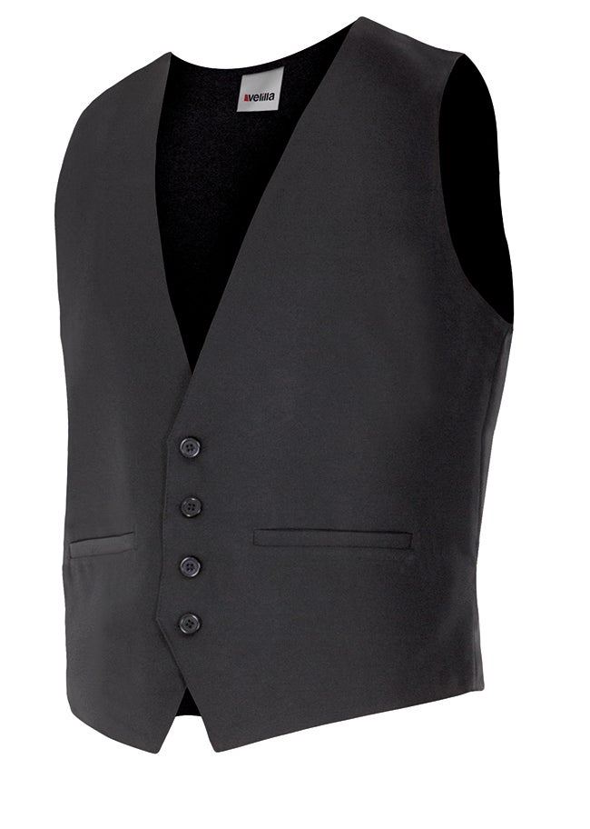 CHALECO CRO. SIN SOLAPA FORRADO BOTON NEGRO 100%POLIESTER