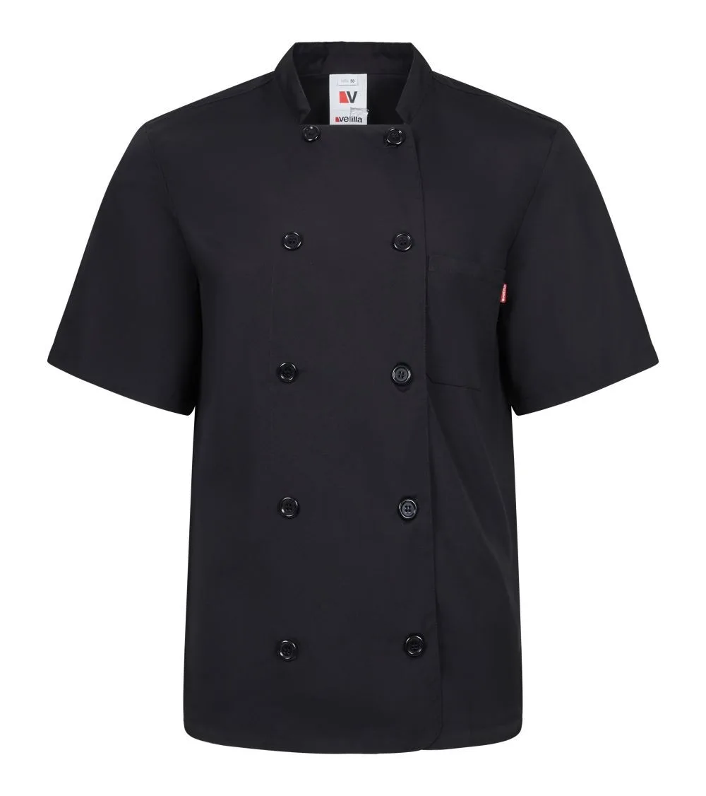 [432_00_44] CHAQUETILLA COCINA M/C CLASICA 1 BOLSILLO TEJIDO PLANA (44, 00 NEGRO)