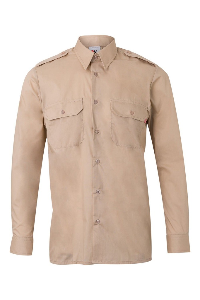 [530_06_S] CAMISA M/LARGA 2 BOLSILLO HOMBRERA VELILLA 530 (S, 06 BEIGE)