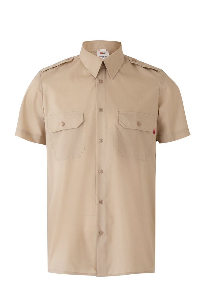 [532_06_S] CAMISA M/CORTA 2 BOLSILLOS HOMBRERAS VELILLA 532 (S, 06 BEIGE)