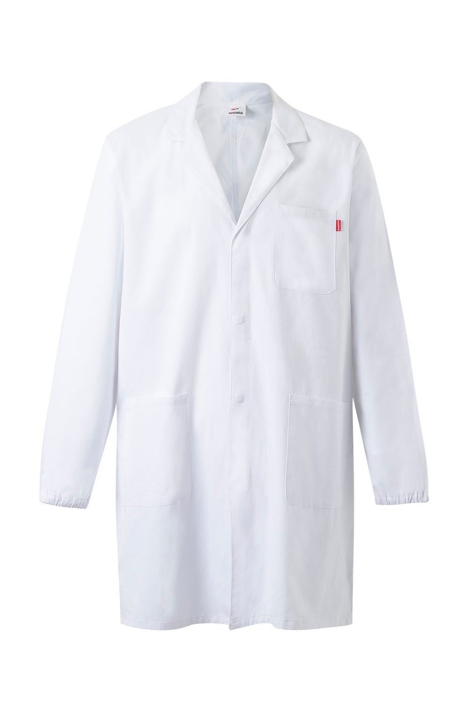 [539005_07_XS] BATA BLANCA HOMBRE MANGAS LARGAS 100% ALGODON BOTON CLIC OCULTO VELILLA 539005 (XS)