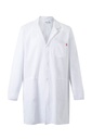 BATA BLANCA HOMBRE MANGAS LARGAS 100% ALGODON BOTON CLIC OCULTO VELILLA 539005