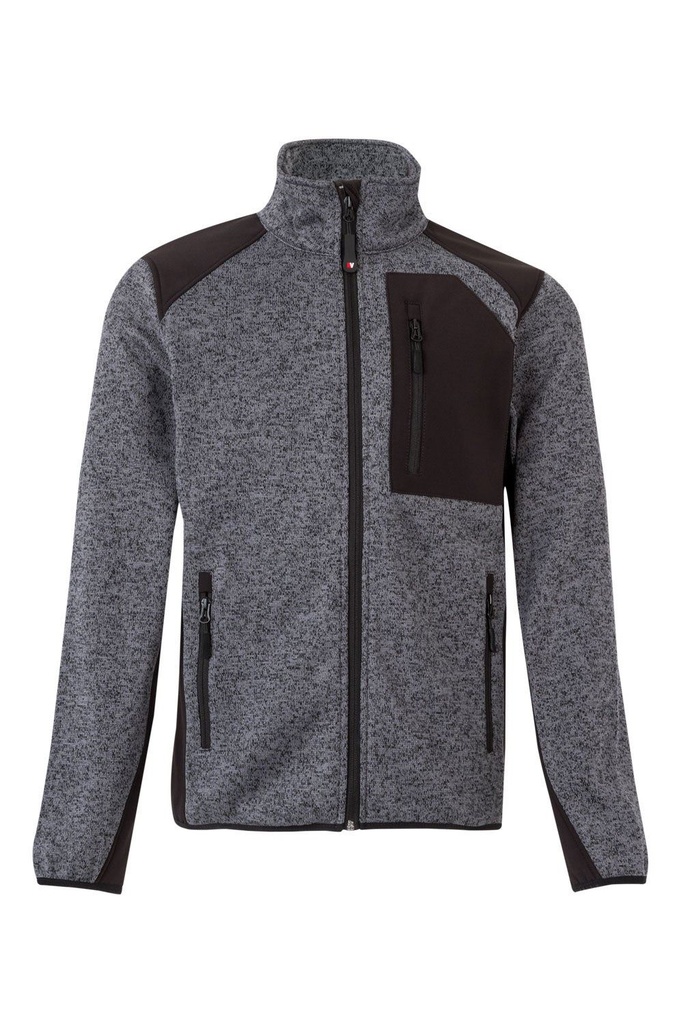[206008_08/00_XS] CHAQUETA SOFT SHELL CONTRASTE MULTIBOLSILLOS 206008 (XS, 08/00 GRIS/NEGRO)