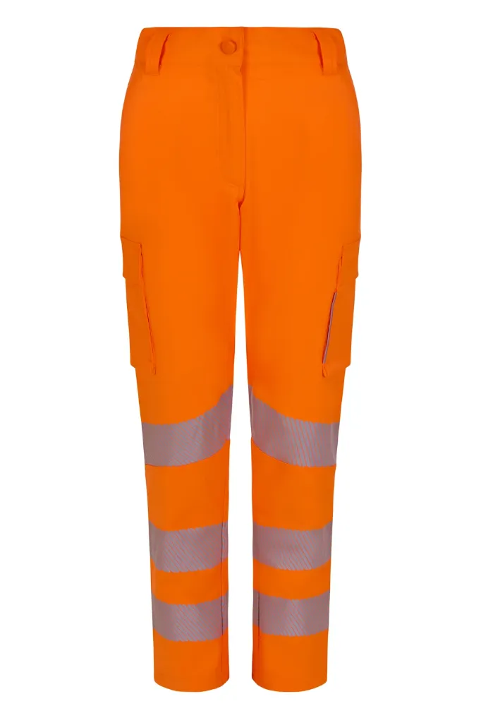 [303031SW_19_XS] PANTALÓN SLIM FIT REFLECTANTE MULTIBOLSILLOS 303031SW (XS, 19 NARANJA FLÚOR)