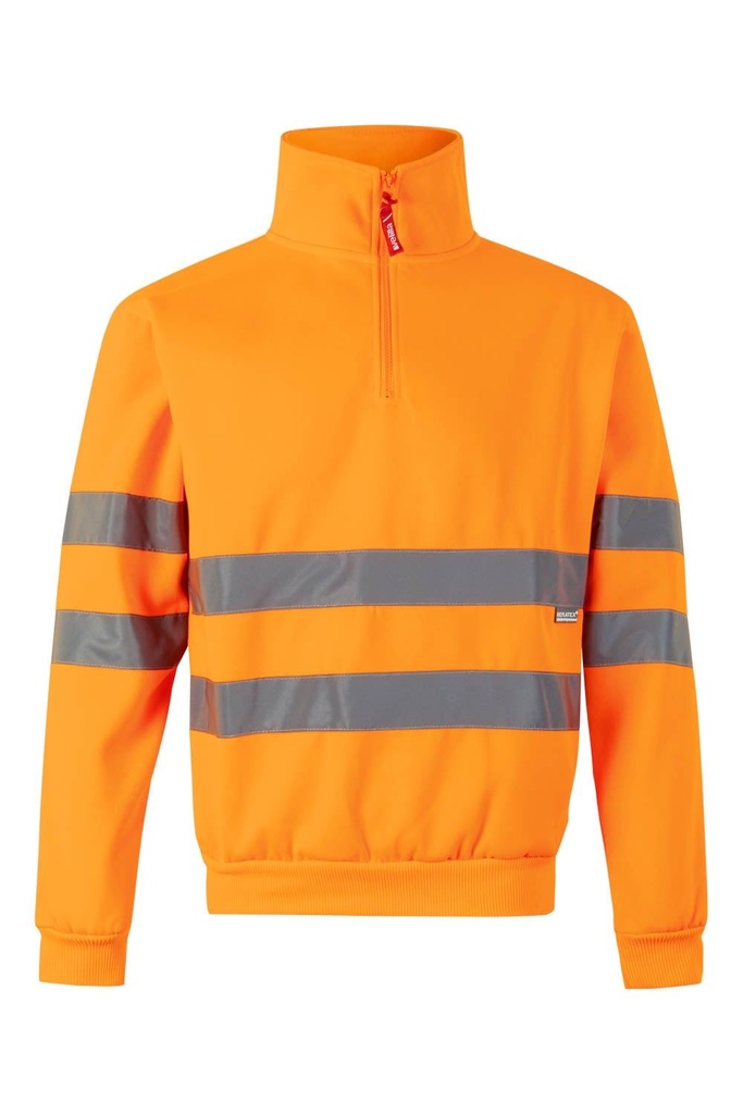 [305702_19_S] SUDADERA CUELLO ALTO CINTAS REFLECTANTES 305702 (S, 19 NARANJA FLÚOR)