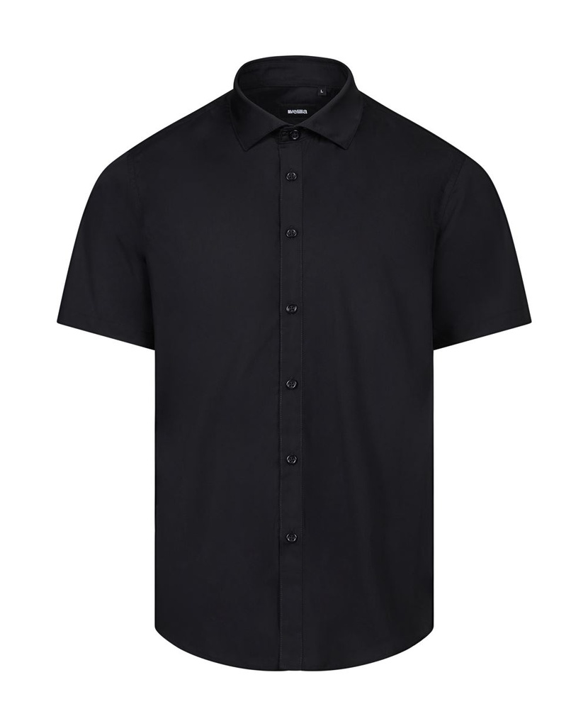 [405008_00_S] CAMISA CUELLO ITALIANO TAPETA INGLESA 405008 (S, 00 NEGRO)