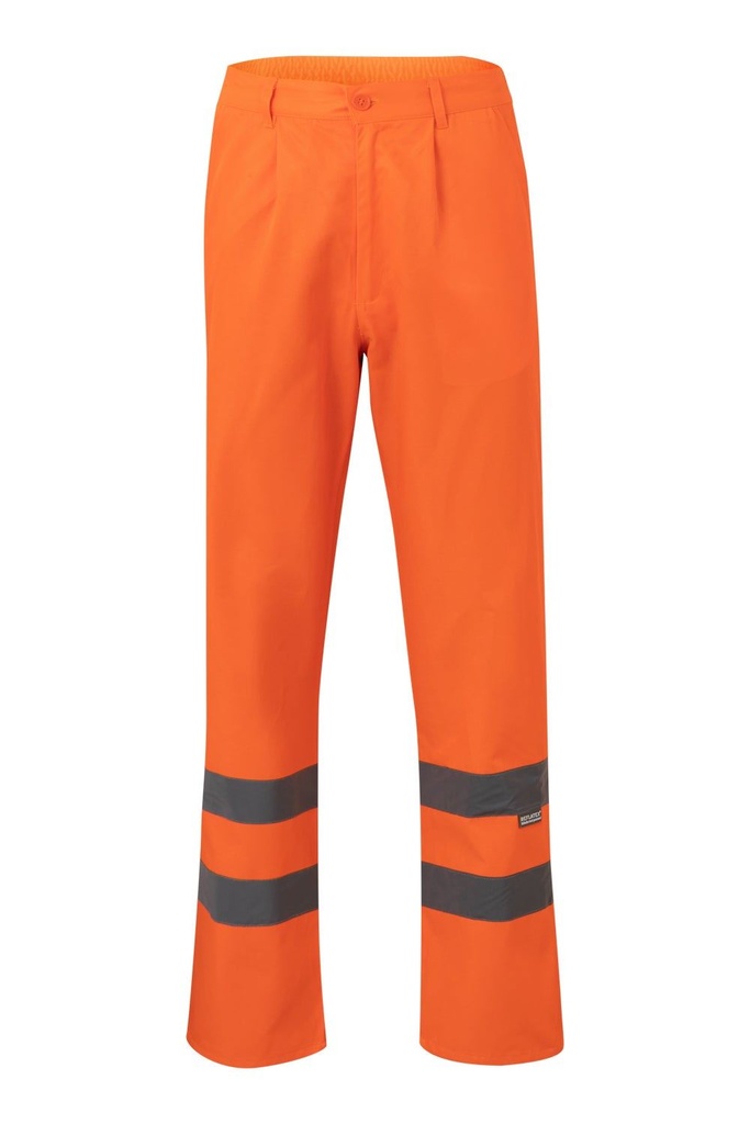 [F160_19_S] PANTALÓN FORRO PUNTO LISO CINTAS REFLECTANTES F160 (S, 19 NARANJA FLÚOR)