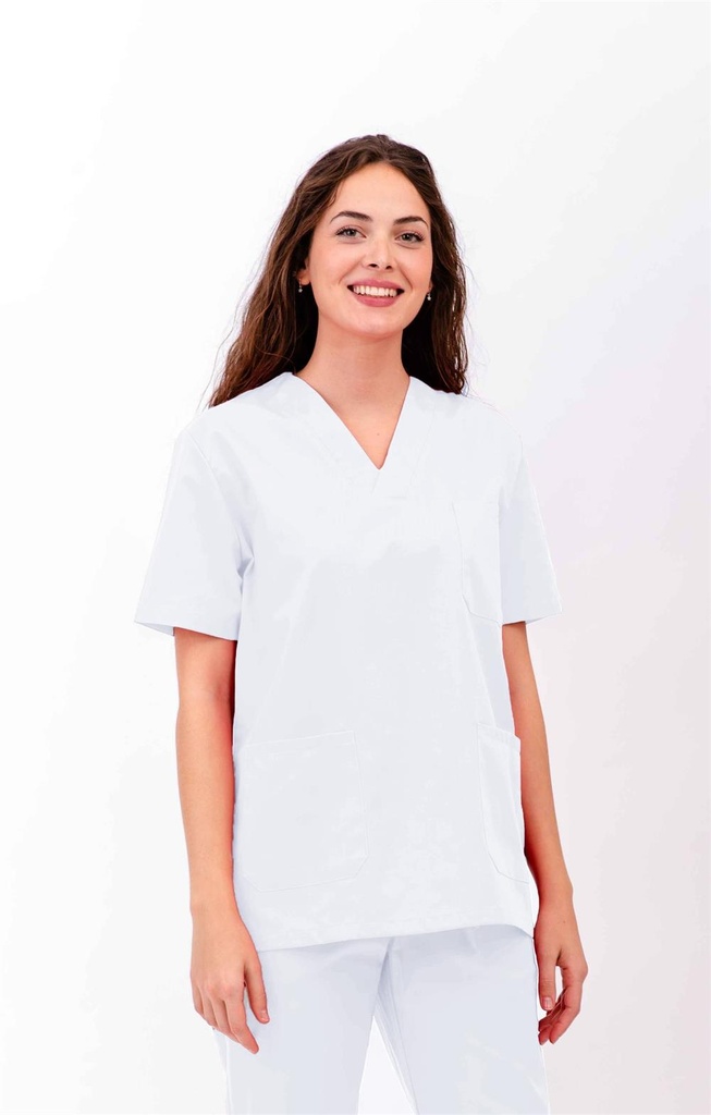 [114000_0000_2XS] CASACA BLANCA PICO CERRADA 3 BOLSILLOS 210GRAMOS NEW YORK (2XS)