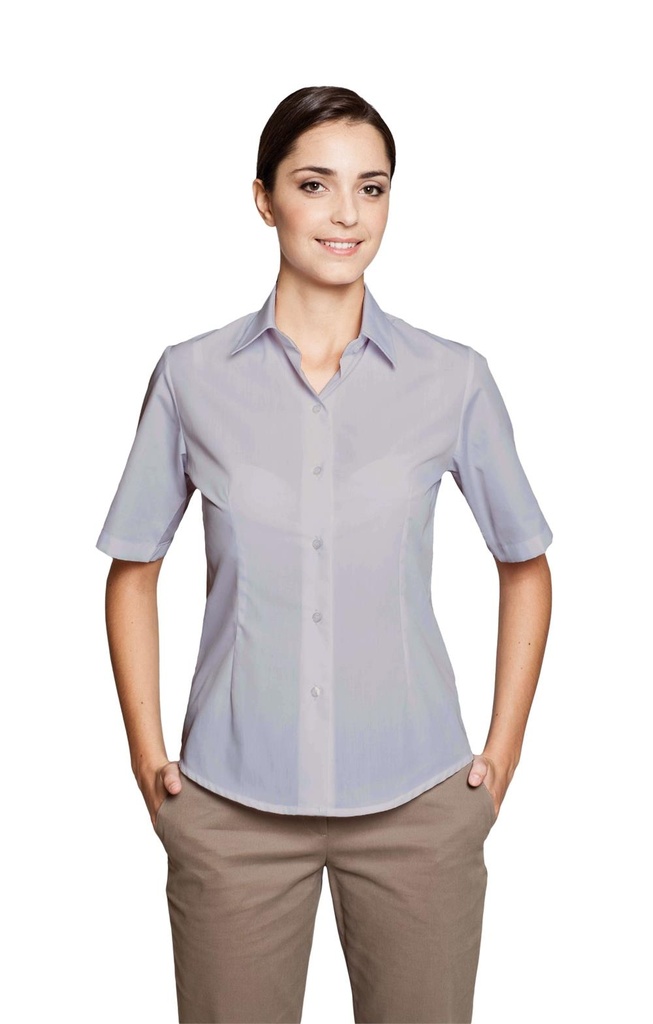 [3502C_0007_36] BLUSA M/C COLOR INTENSO POPELIN SIN BOLSILLO ENTALL CAMISERO (36, 7 GRIS PERLA)