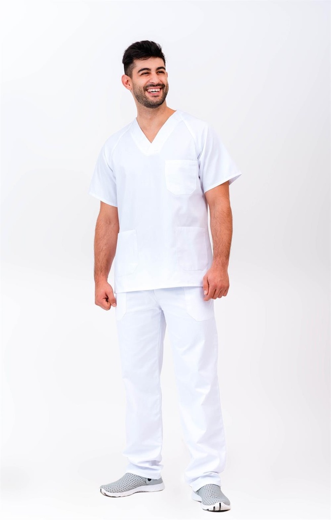 [115001_0000_XS] CONJUNTO M/C PIJAMA SANITARIO GOMA COMPLETA 3 BOLSI RANGLAN (XS)