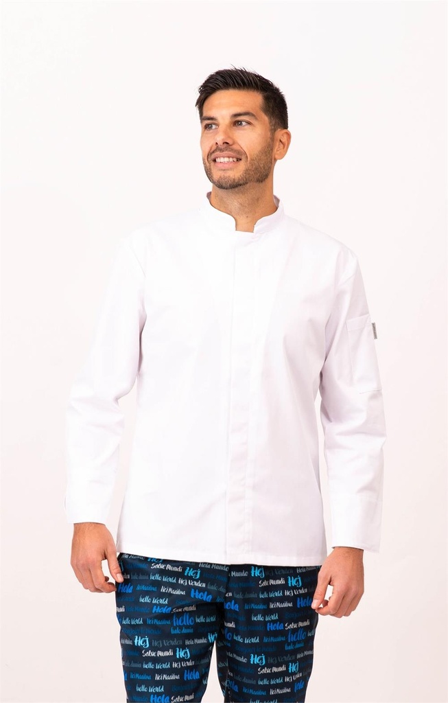 CHAQUETILLA COCINA CRO  M/L MAHO BOTON OCULTO FUELLE ESPALDA 195 GR 65% POLIESTER FLORENCIA