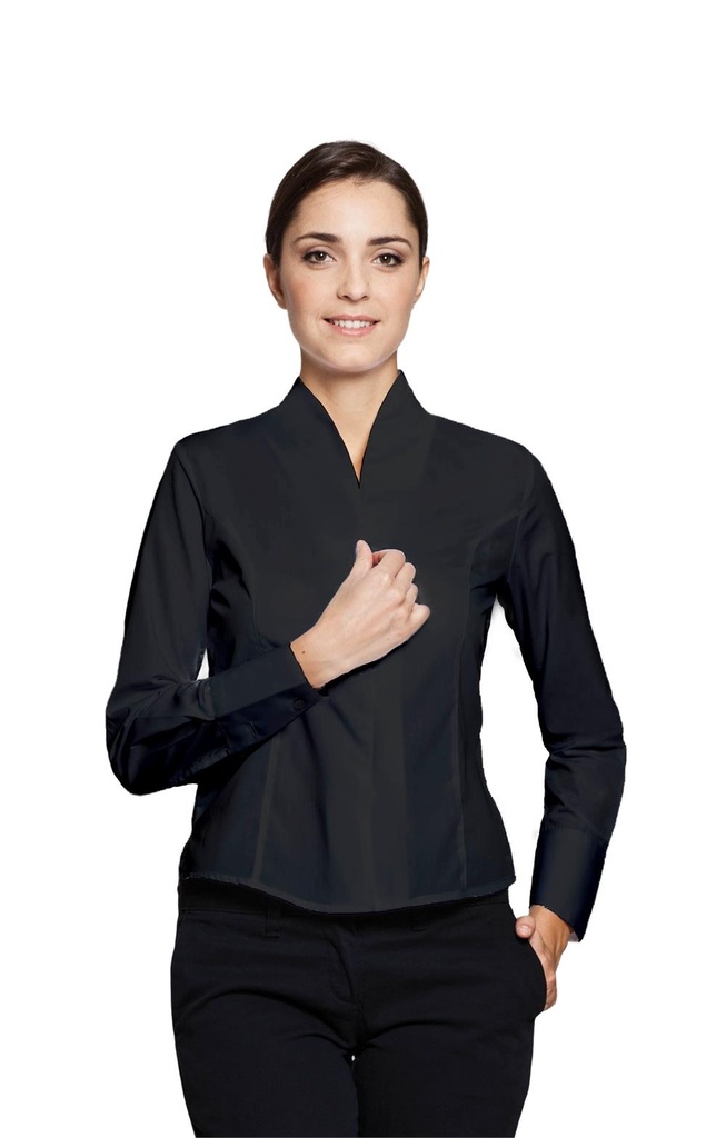 BLUSA M/L CUELLO CHIMENEA 67% POLIESTER 33%ALGODON BORA