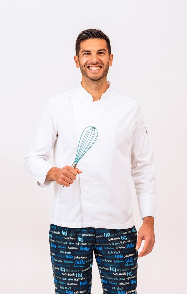 CHAQUETILLA COCINA M/L LATERALES TRANSPIRABLE BROCHE OCULTO SIENA