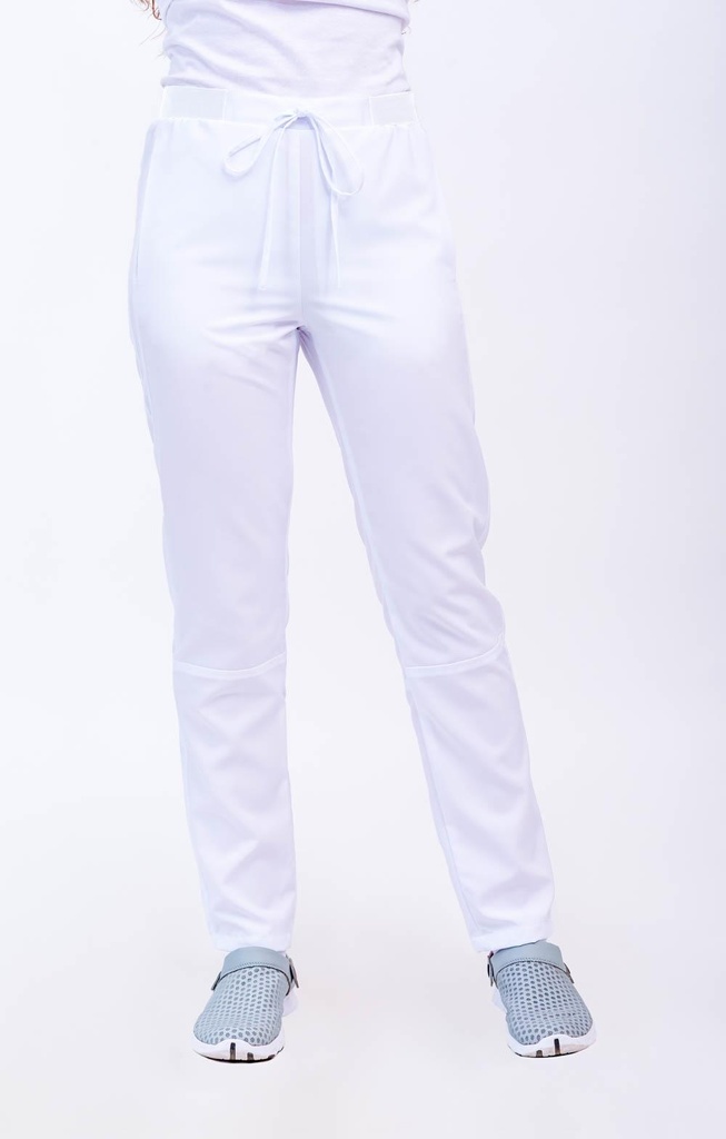 [112209_2000_XS] PANTALON GOMA Y CORDON MICROFIBRA ELASTICA EUPEN  TRANSPIRABLE BOLS LATERAL (XS, 2000 BLANCO)